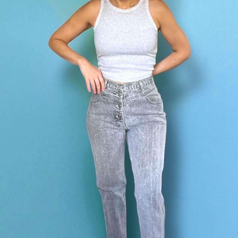 Vintage Whipp Denim, Button Fly Jean, Gray Wash - Picture 3 of 10